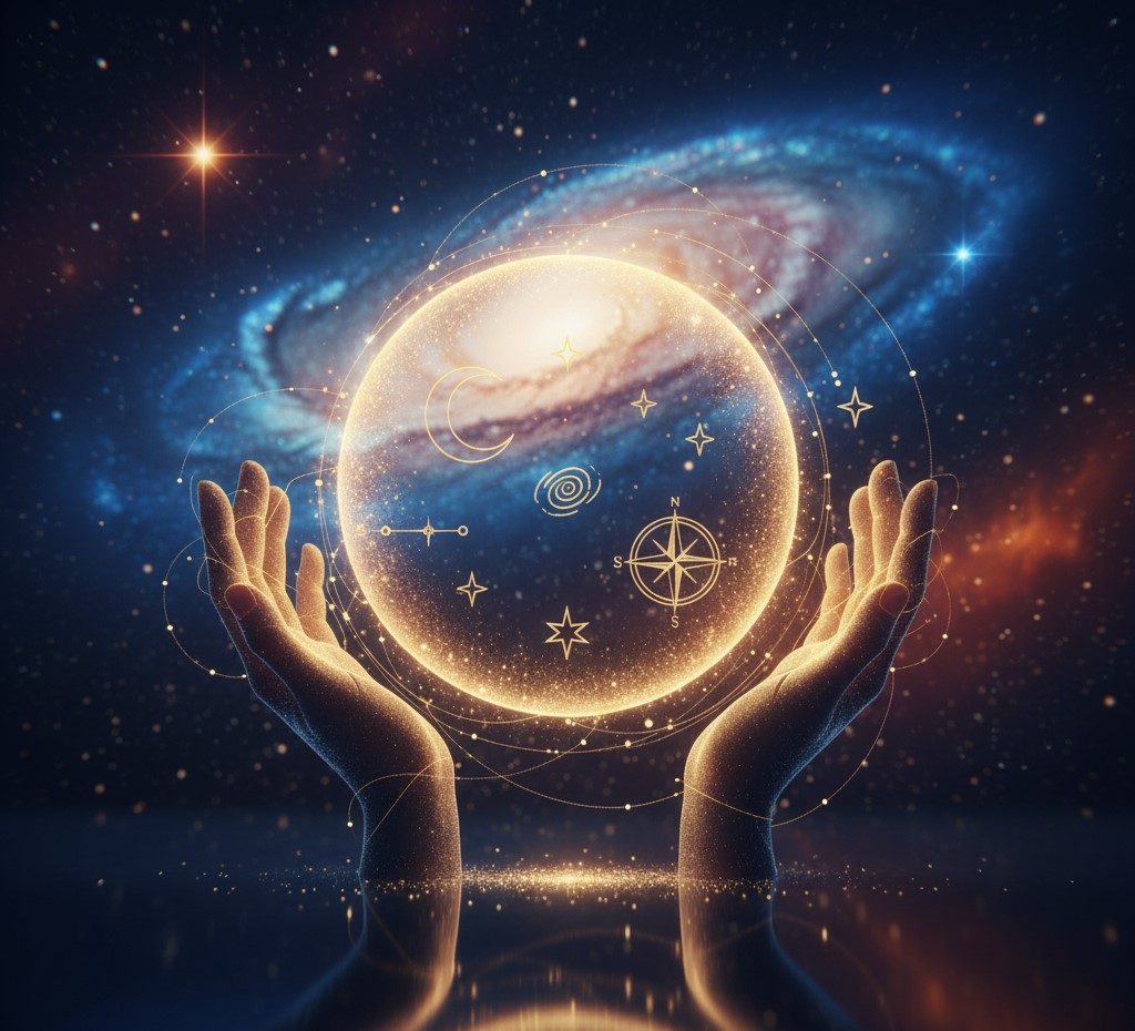 O número angelical 0909 brilhando em um fundo de espaço sideral e nebulosa, ilustrando seu significado na numerologia.